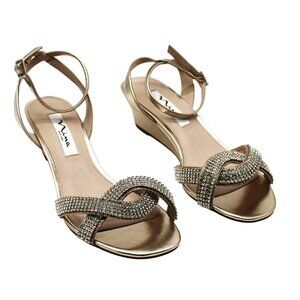 Nina Gold Wedge Sandals